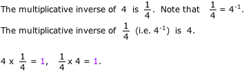 Example of a multiplicative inverse Example of a multiplicative inverse